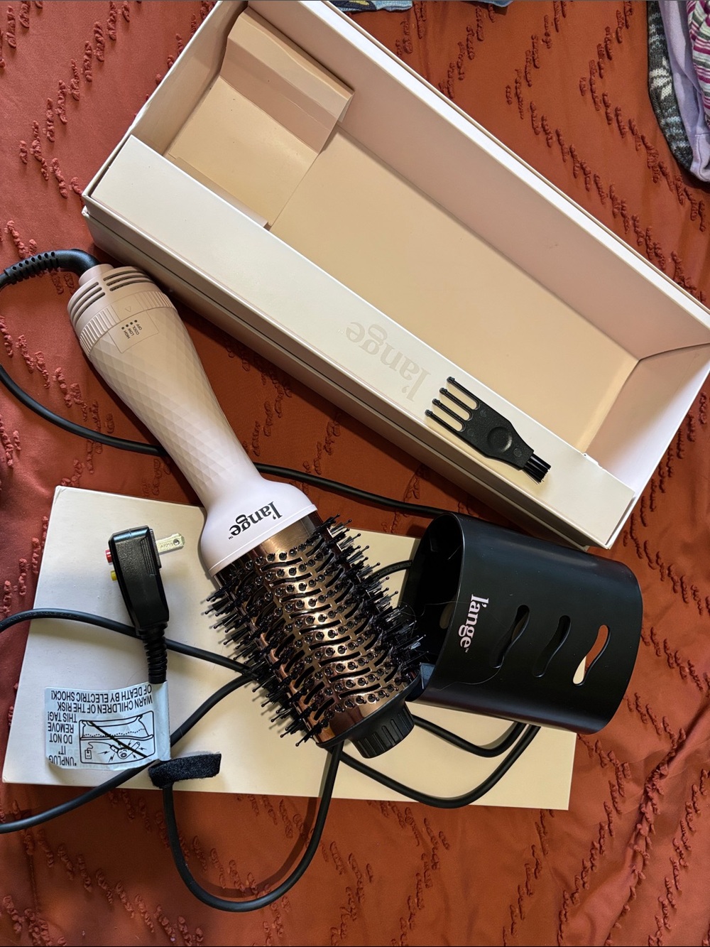 Lange Round Hot Air Brush - Blush Pink & Black